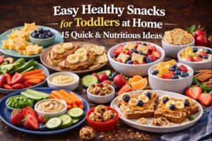 Read more about the article Easy Healthy Snacks for Toddlers at Home: 15 Quick & Nutritious Ideas