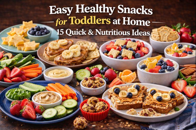 You are currently viewing Easy Healthy Snacks for Toddlers at Home: 15 Quick & Nutritious Ideas
