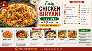 Read more about the article Easy Chicken Biryani Recipe: in 40 Minutes (Step by Step Guide)