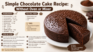 Read more about the article Simple Chocolate Cake Recipe: Without Oven or Mixer